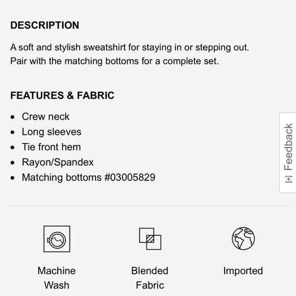 Express Soft Tie Front Sweatshirt (black) (XL) - Picture 7 of 7